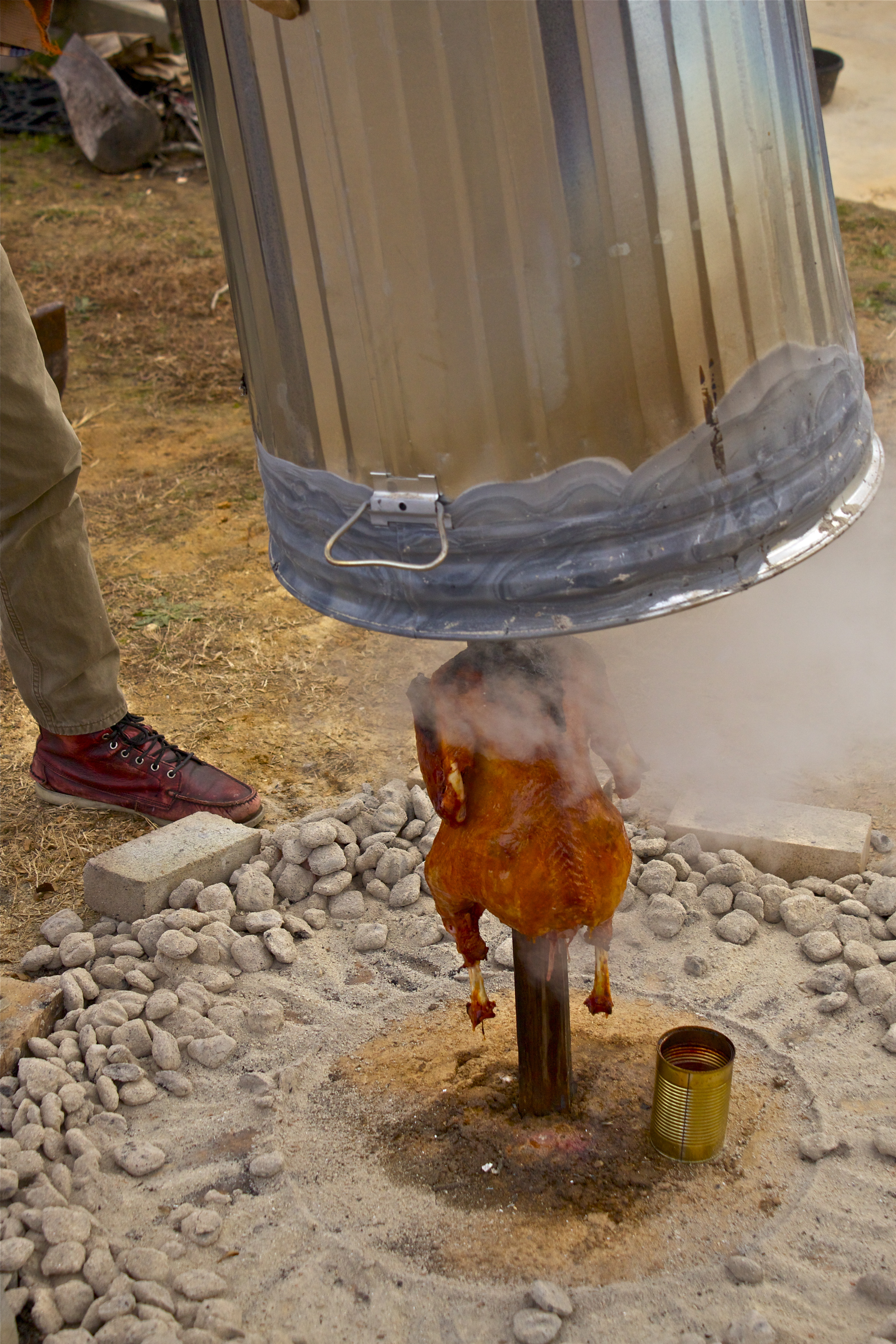 trash can turkey cooking 2