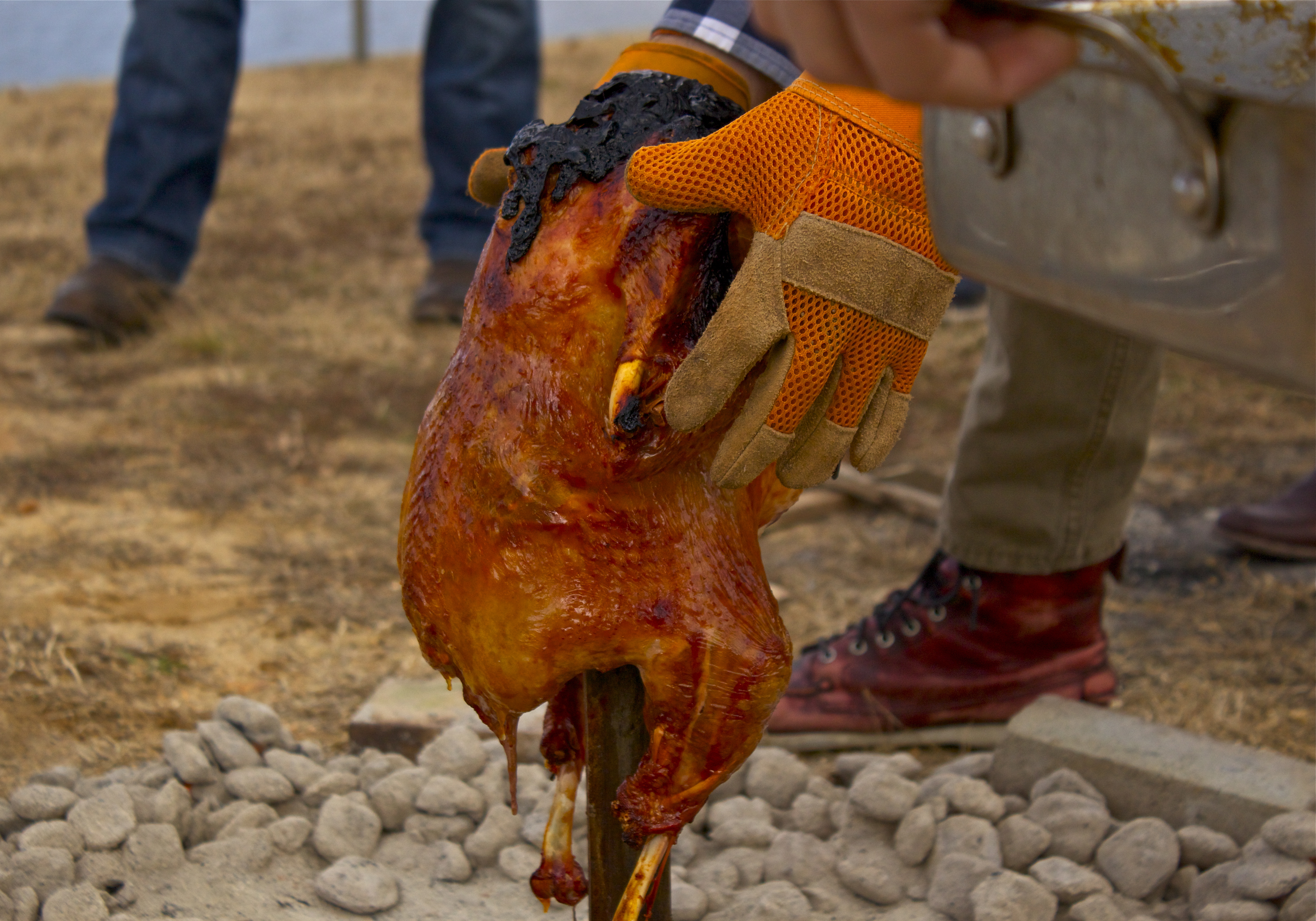 trash can turkey cooking